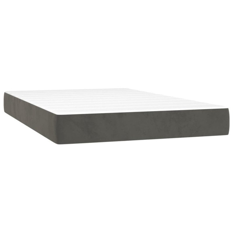 vidaXL Matrac s taštičkovými pružinami tmavosivý 120x200x20 cm zamat