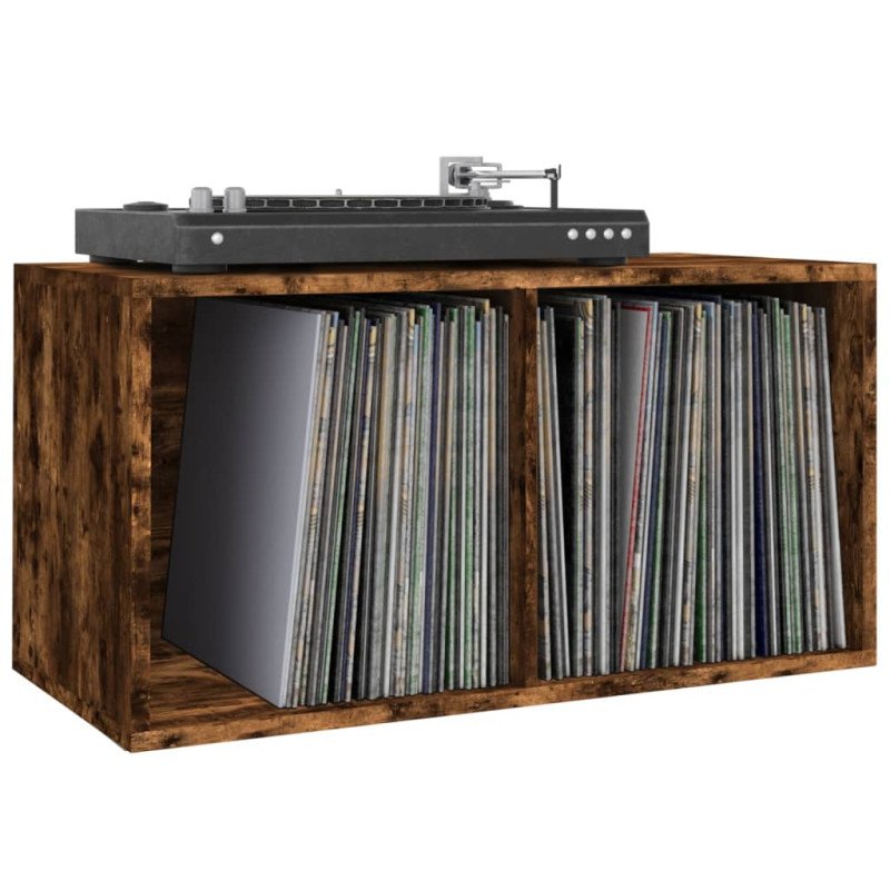 vidaXL Úložný box na vinyly, tmavý dub 71x34x36 cm, kompozitné drevo