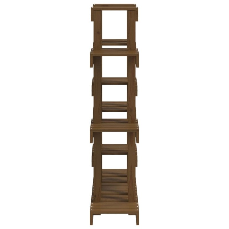 vidaXL Stojan na rastliny medový 104,5x25x109,5 cm masívna borovica