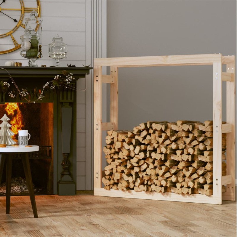 vidaXL Stojan na palivové drevo 100x25x100 cm masívna borovica