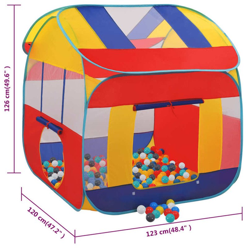 vidaXL Hrací stan s 550 loptičkami 123x120x126 cm