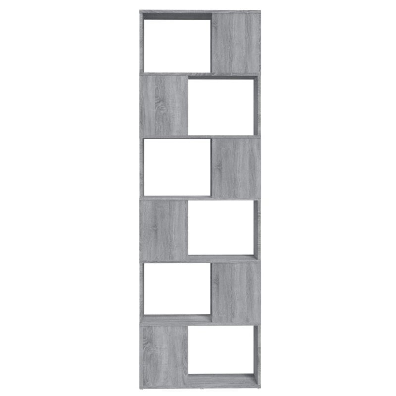 vidaXL Knižnica/deliaca stena sivá sonoma 60x24x186 cm