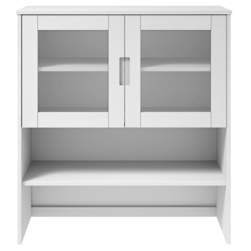 vidaXL Nadstavec na komodu MOLDE, biely 90x35x100 cm, borovicový masív