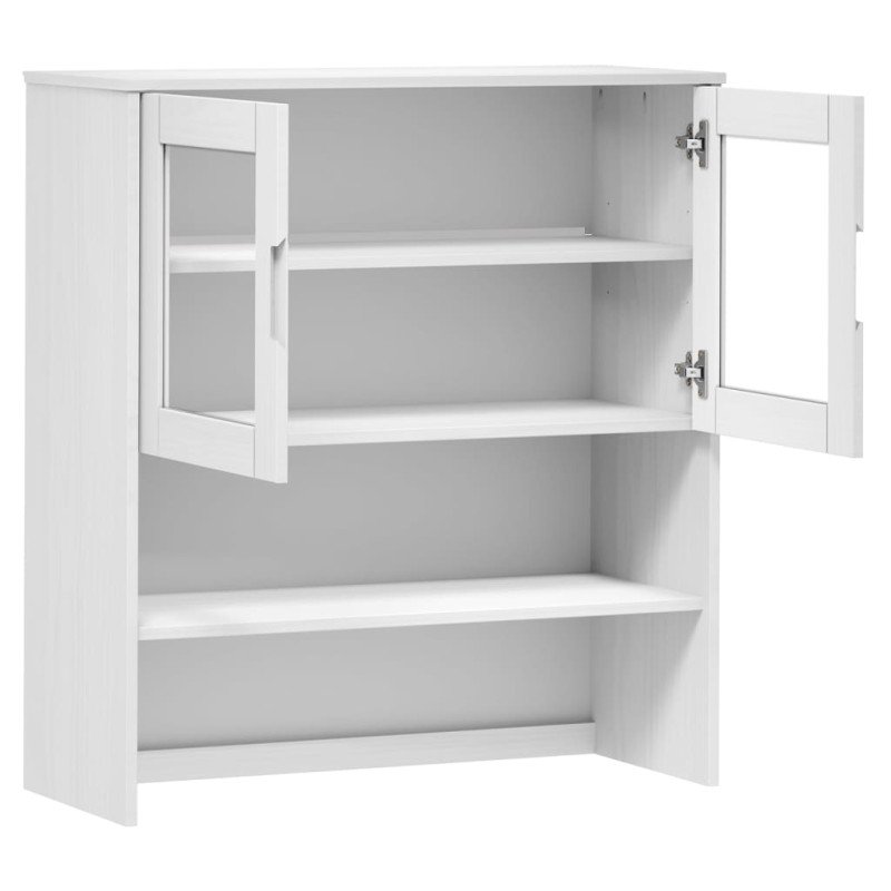 vidaXL Nadstavec na komodu MOLDE, biely 90x35x100 cm, borovicový masív