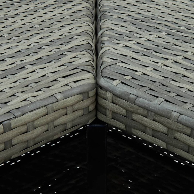 vidaXL Rohový barový stolík sivý 100x50x105 cm polyratanový