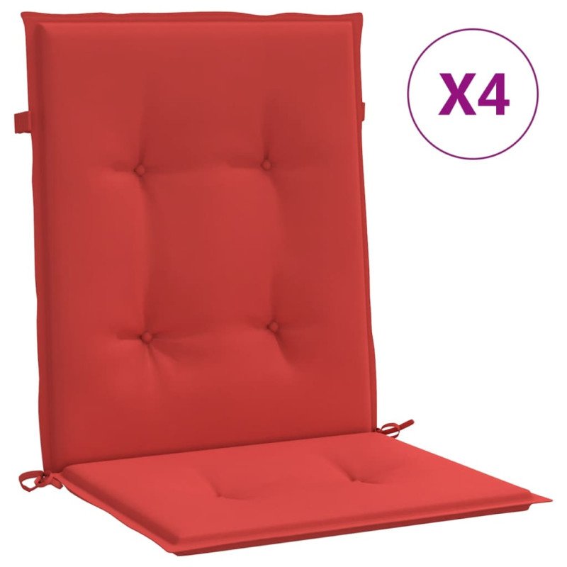 vidaXL Podložky na záhradné stoličky, nízke operadlo 4 ks 100x50x3 cm