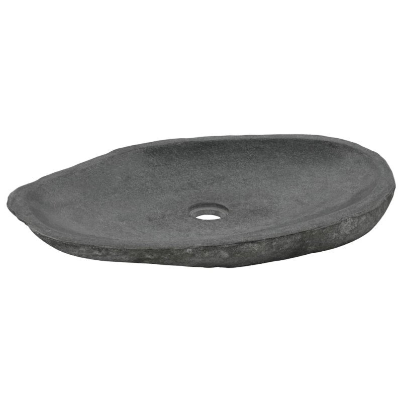 vidaXL Umývadlo, riečny kameň, oválne 60-70 cm