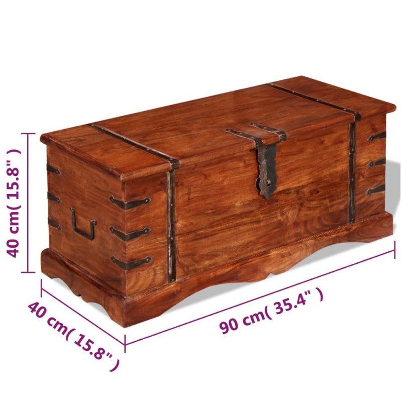 vidaXL Úložná truhlica, drevený masív