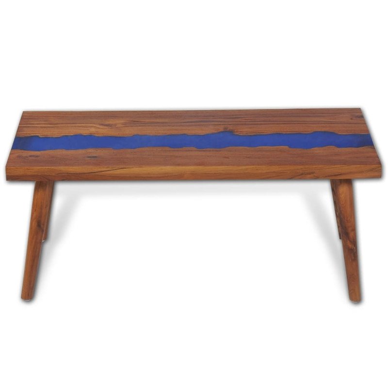 vidaXL Konferenčný stolík z teakového dreva a živice, 100x50x40 cm