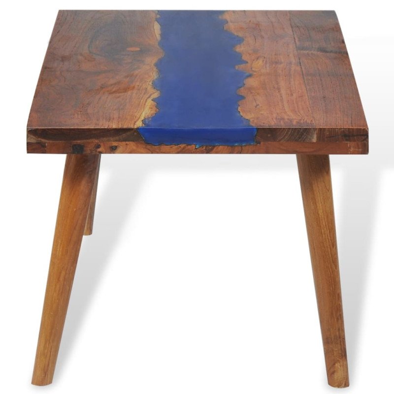 vidaXL Konferenčný stolík z teakového dreva a živice, 100x50x40 cm