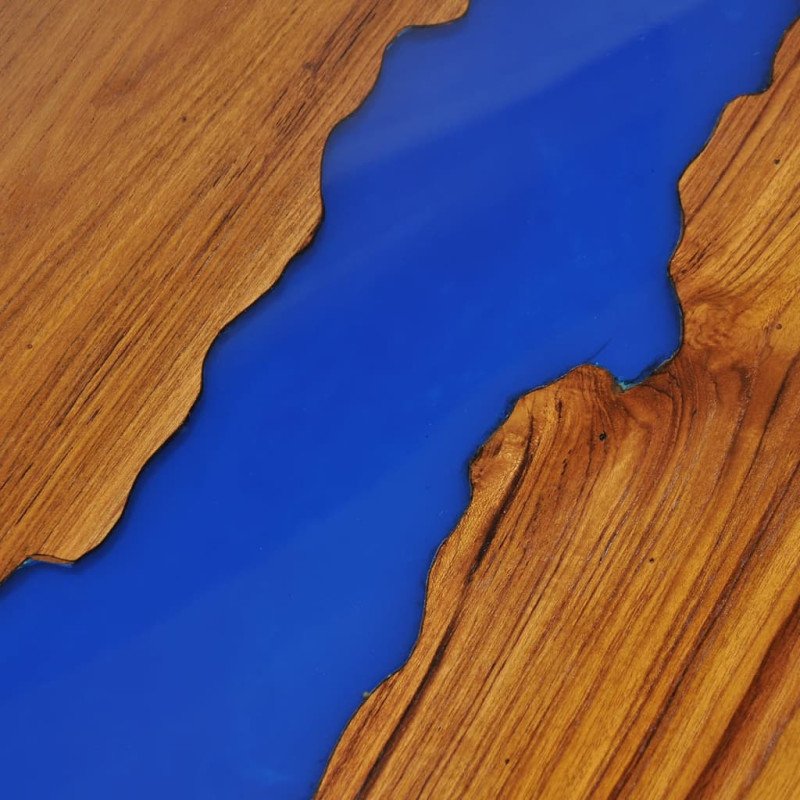 vidaXL Konferenčný stolík z teakového dreva a živice, 100x50x40 cm