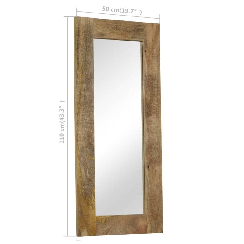 vidaXL Zrkadlo masívne mangovníkové drevo 50x110 cm