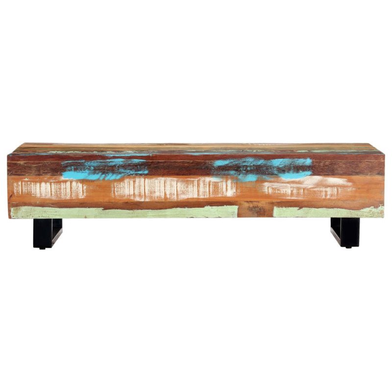 vidaXL Konferenčný stolík 120x50x30 cm, recyklovaný masív a oceľ