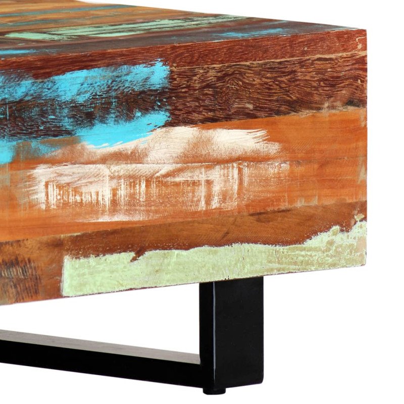 vidaXL Konferenčný stolík 120x50x30 cm, recyklovaný masív a oceľ