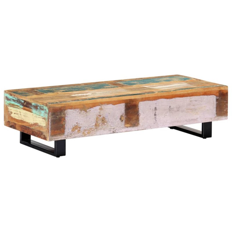 vidaXL Konferenčný stolík 120x50x30 cm, recyklovaný masív a oceľ