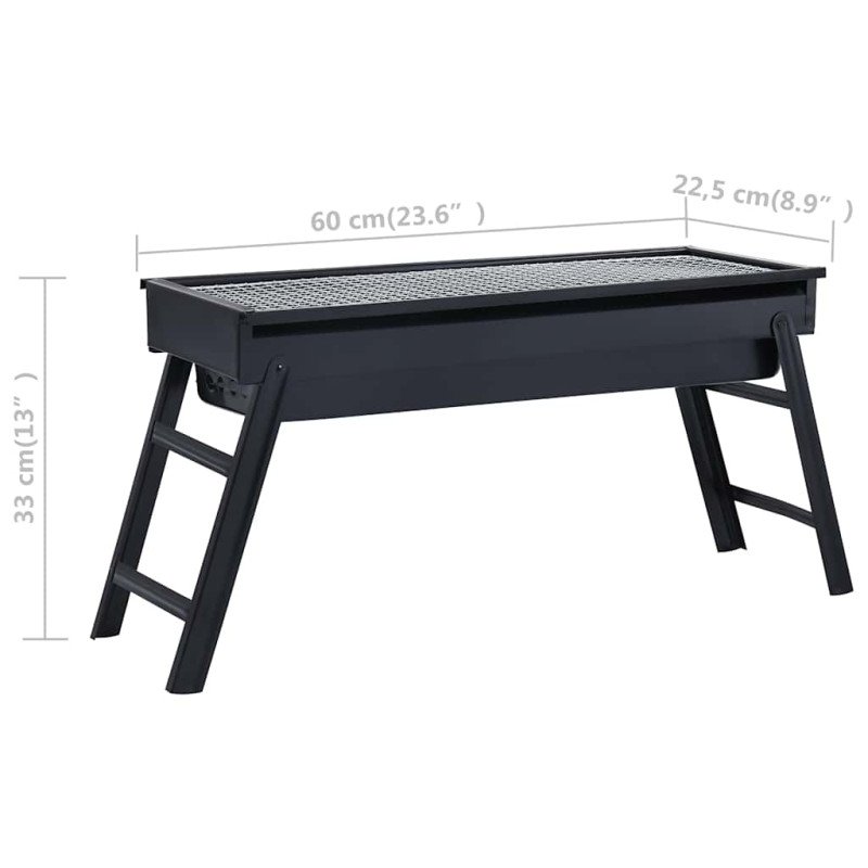 vidaXL Prenosný kempingový gril 60x22,5x33 cm oceľový