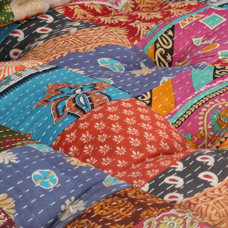 vidaXL Taburetka, patchwork, látka