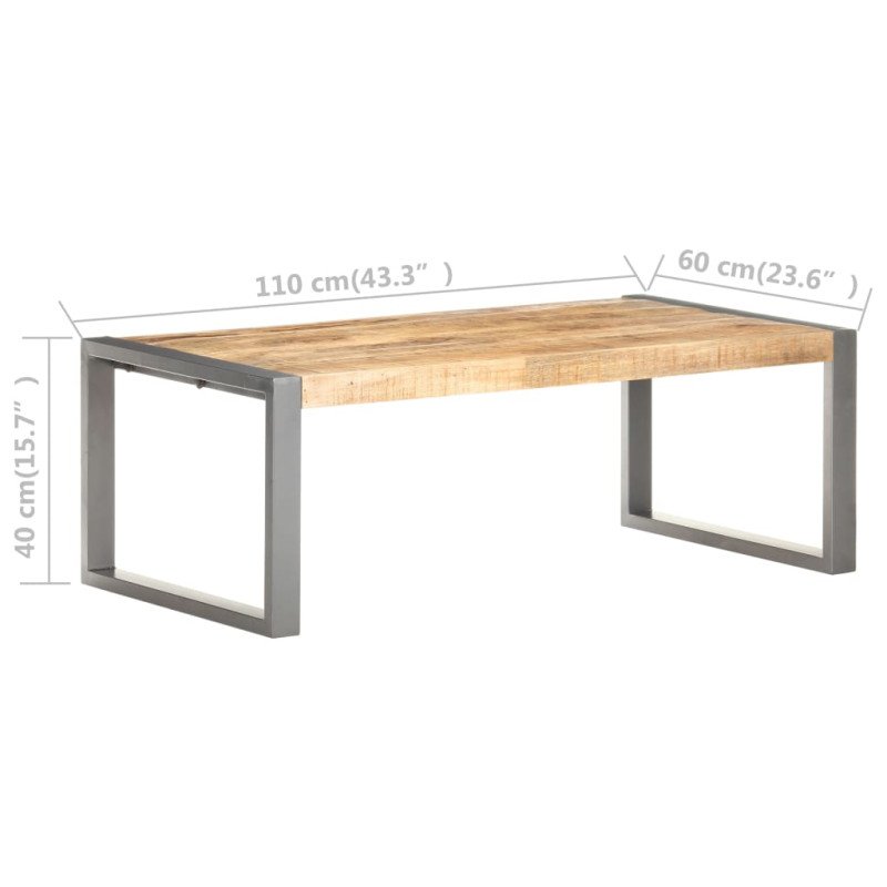 vidaXL Konferenčný stolík 110x60x40 cm, surové mangové drevo