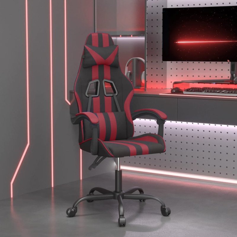 vidaXL Herná stolička čierna a vínová umelá koža