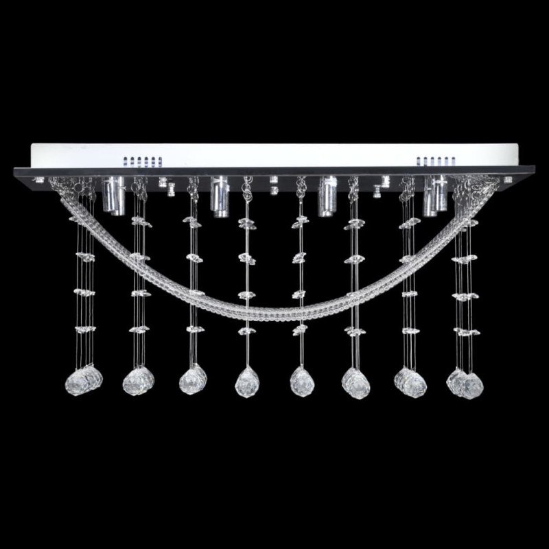 Biela stropná lampa s krištálikmi 8 x G9 29 cm