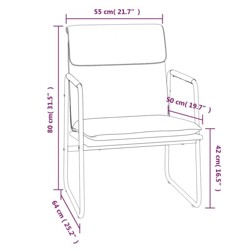 vidaXL Kreslo čierne 55x64x80 cm umelá koža
