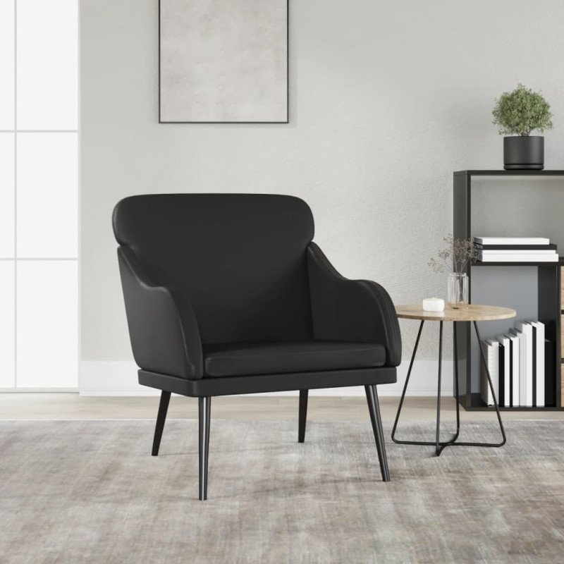 vidaXL Kreslo čierne 63x76x80 cm umelá koža