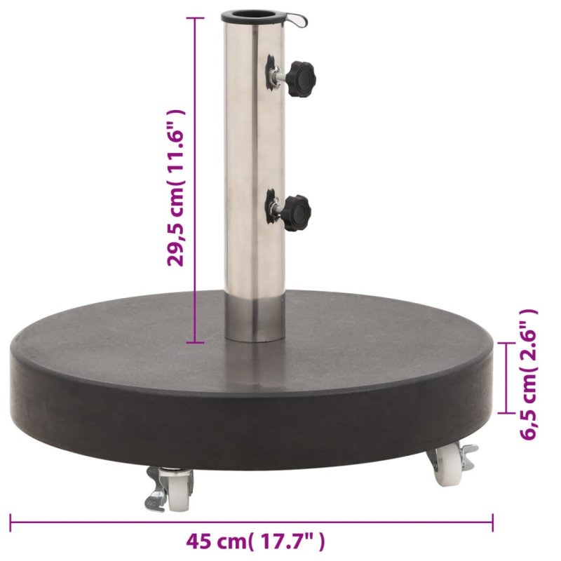 vidaXL Stojan na slnečník granitový 30 kg okrúhly čierny