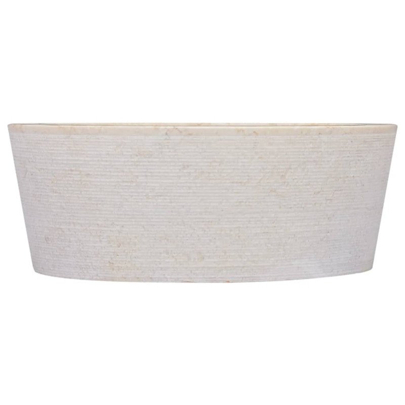 vidaXL Umývadlo krémové Ø40x15 cm mramor