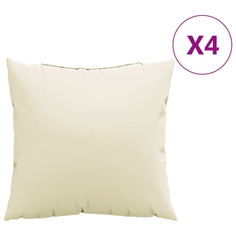 vidaXL Dekoratívne vankúše 4 ks, krémové 50x50 cm, látka