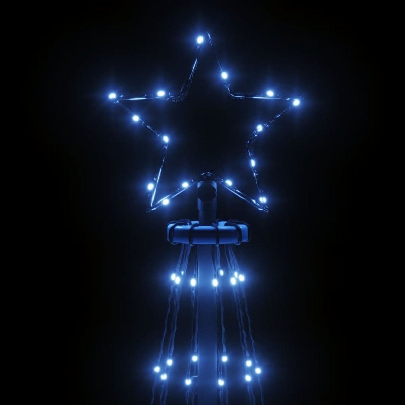 vidaXL Vianočný stromček s hrotom a 108 modrými LED 180 cm