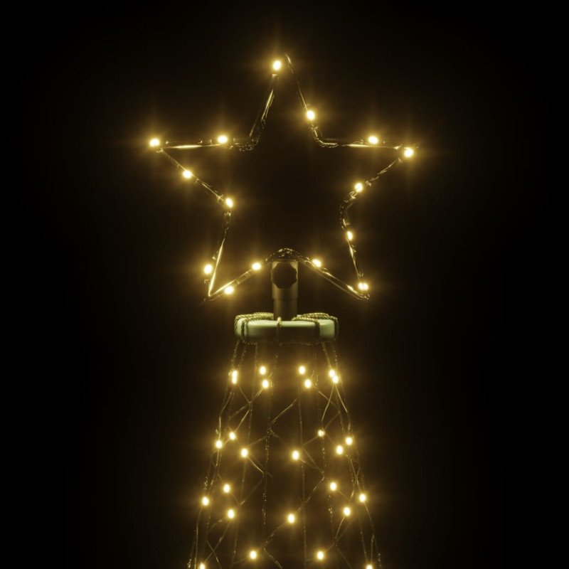vidaXL Vianočný stromček s hrotom, 200 teplých bielych LED 180 cm