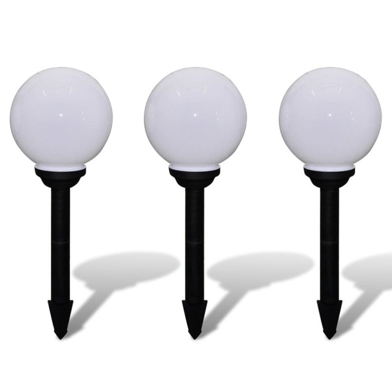 vidaXL Vonkajšie osvetlenie chodníka 3 ks, LED 20 cm, s hrotom