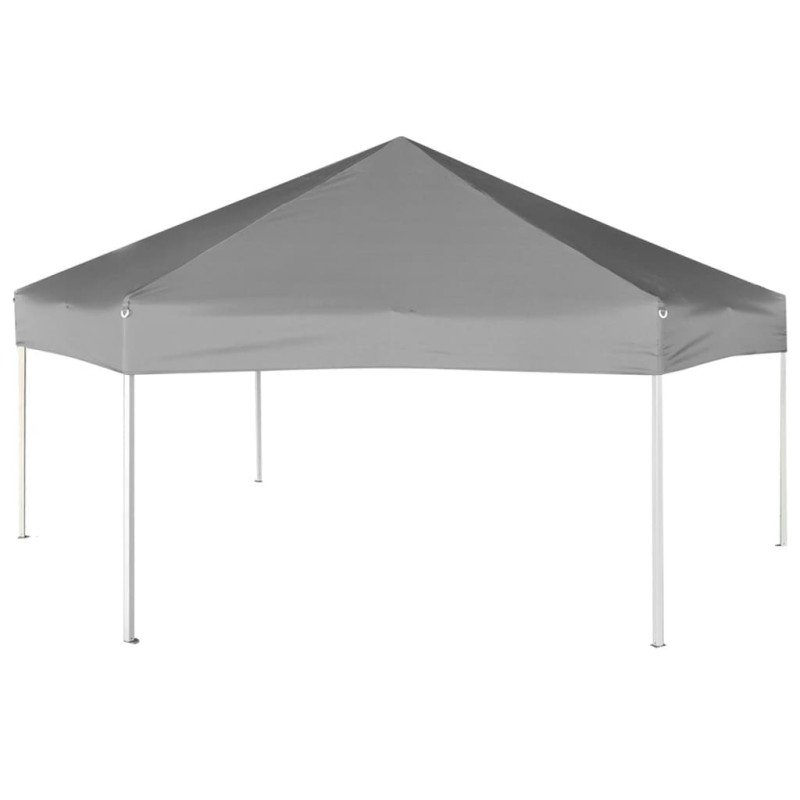 vidaXL Rozkladací záhradný stan so 6 stenami, sivý 3,6 x 3,1 m
