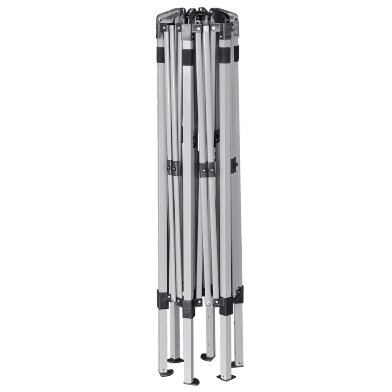 vidaXL Rozkladací záhradný stan so 6 stenami, sivý 3,6 x 3,1 m