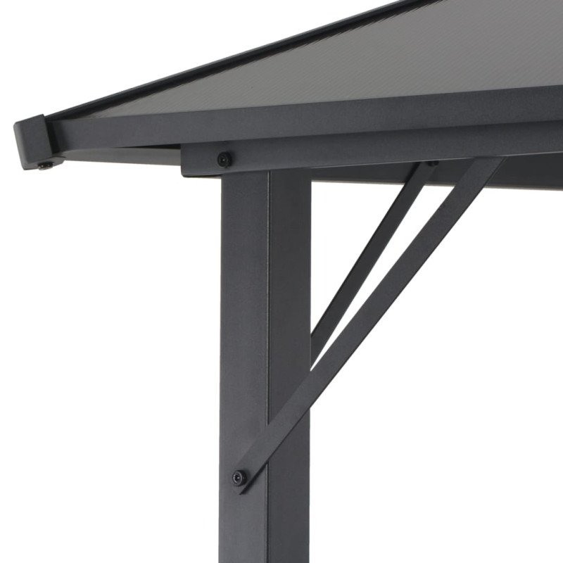 vidaXL Altánok so strechou, hliník 4x3x2,6 m, čierny