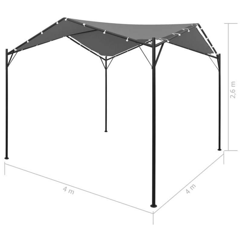 vidaXL Altánok 4x4 m, antracitový