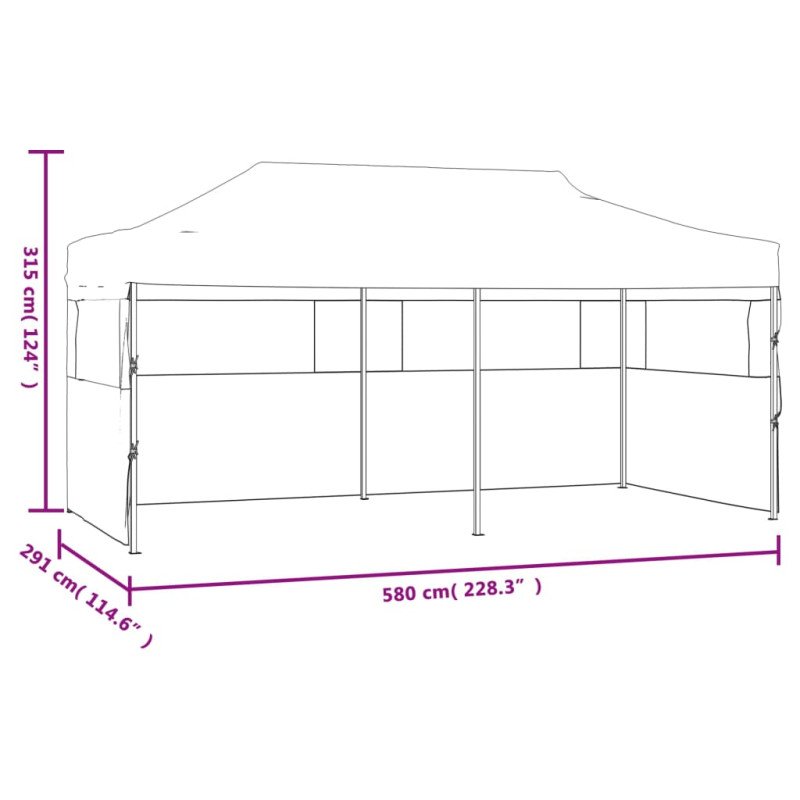 vidaXL Skladací párty stan s bočnými stenami 3x6 m antracitový