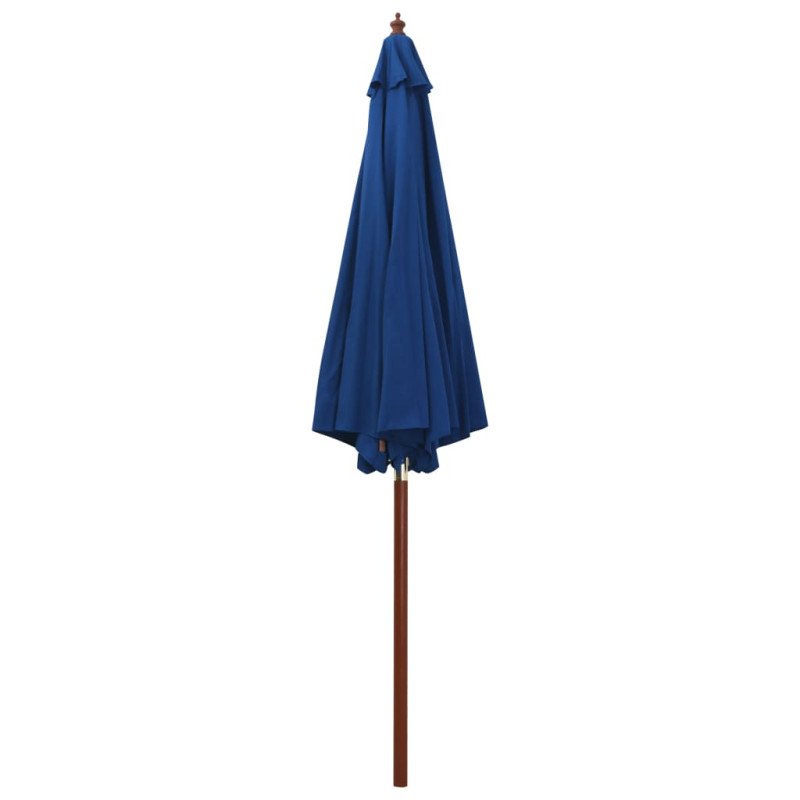 vidaXL Slnečník s drevenou tyčou 300x258 cm modrý
