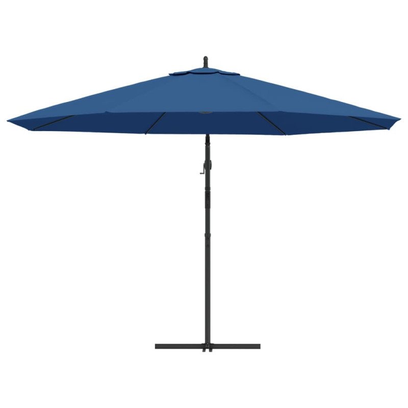 vidaXL Závesný slnečník s hliníkovou tyčou 350 cm, modrý