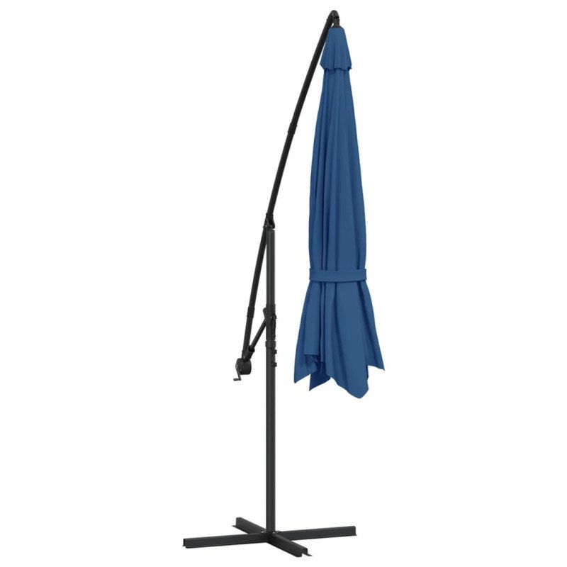 vidaXL Závesný slnečník s hliníkovou tyčou 350 cm, modrý