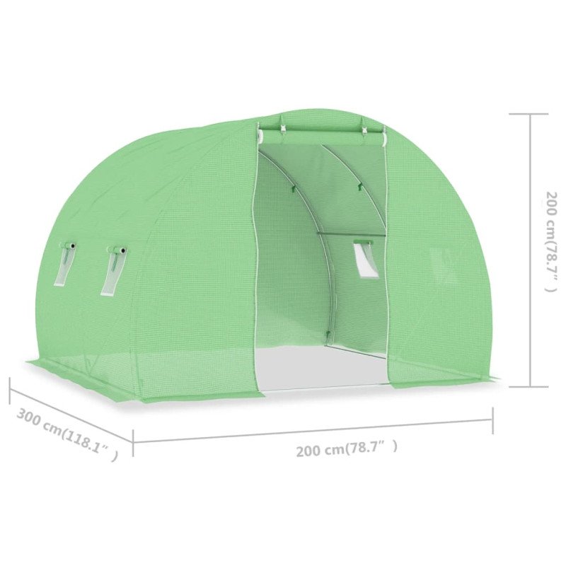 vidaXL Skleník 6 m² 3x2x2 cm