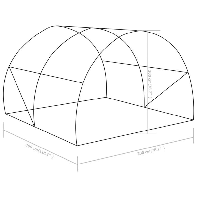 vidaXL Skleník 6 m² 3x2x2 cm