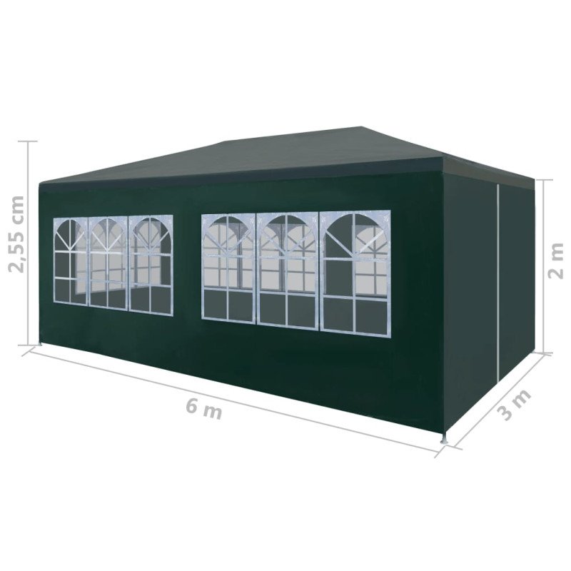 vidaXL Párty stan 3x6 m, zelený