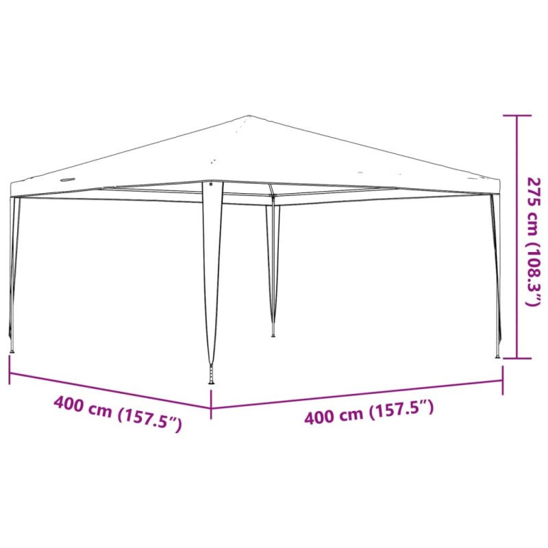 vidaXL Profesionálny párty stan 4x4 m, zelený 90 g/m² 