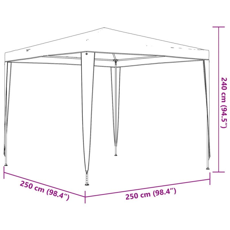vidaXL Profesionálny párty stan 2,5x2,5 m, antracitový 90 g/m²