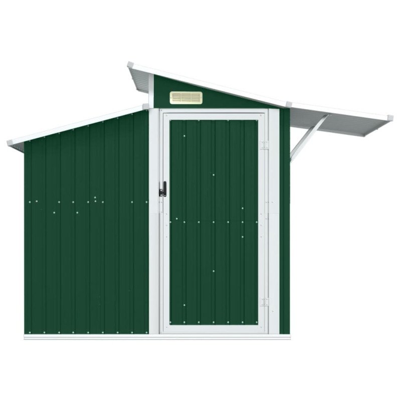 vidaXL Záhradná kôlňa zelená 270x130x208,5 cm pozinkovaná oceľ