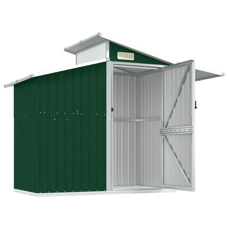 vidaXL Záhradná kôlňa zelená 270x130x208,5 cm pozinkovaná oceľ