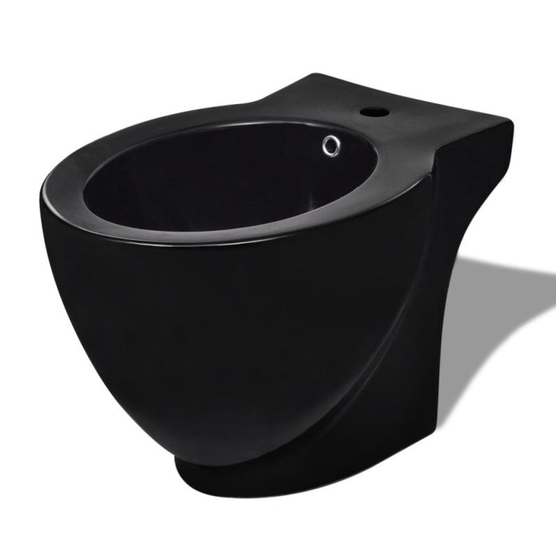Čierny okrúhly stojací bidet z prvotriednej keramiky
