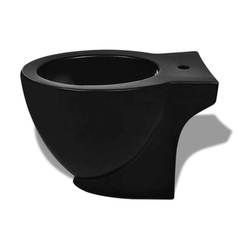 Čierny okrúhly stojací bidet z prvotriednej keramiky