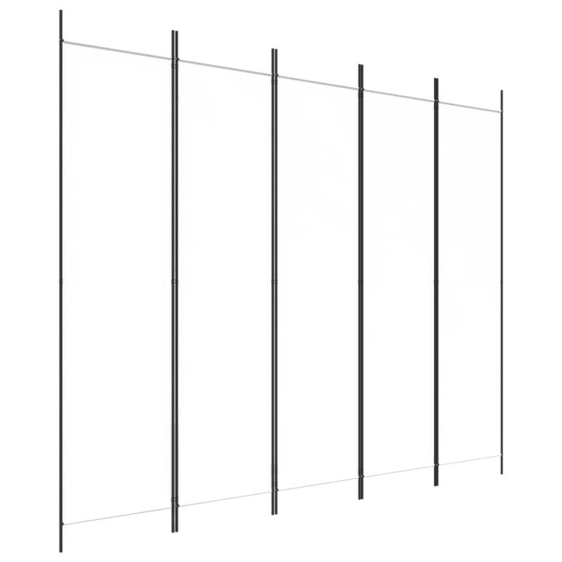 vidaXL 5-panelový paraván biely 250x200 cm látkový